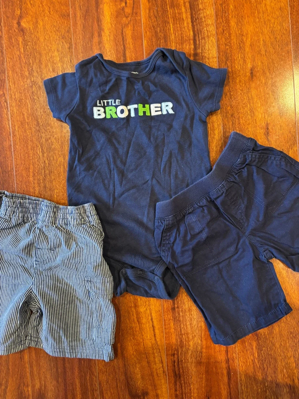 Carter's Navy 'Little Brother' Bodysuit with Navy Shorts